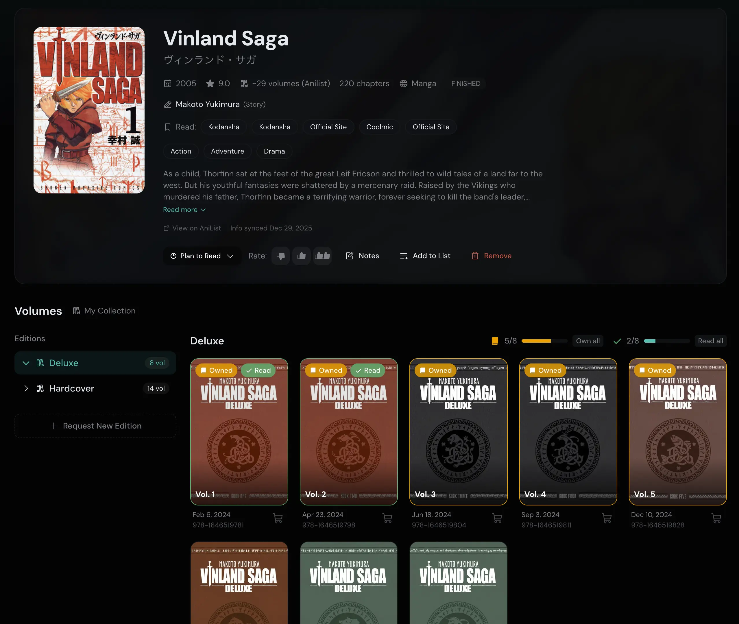 Konsumr screenshot - manga collection